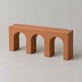 Arcade in terracotta, cast mineral composite, studio photograph