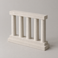 Colonnade in chalk white, cast mineral composite, studio photograph