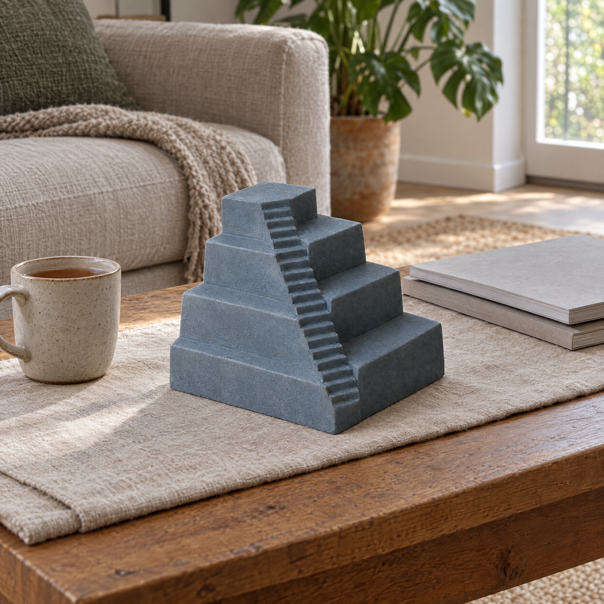 Terraces in slate blue-grey at home