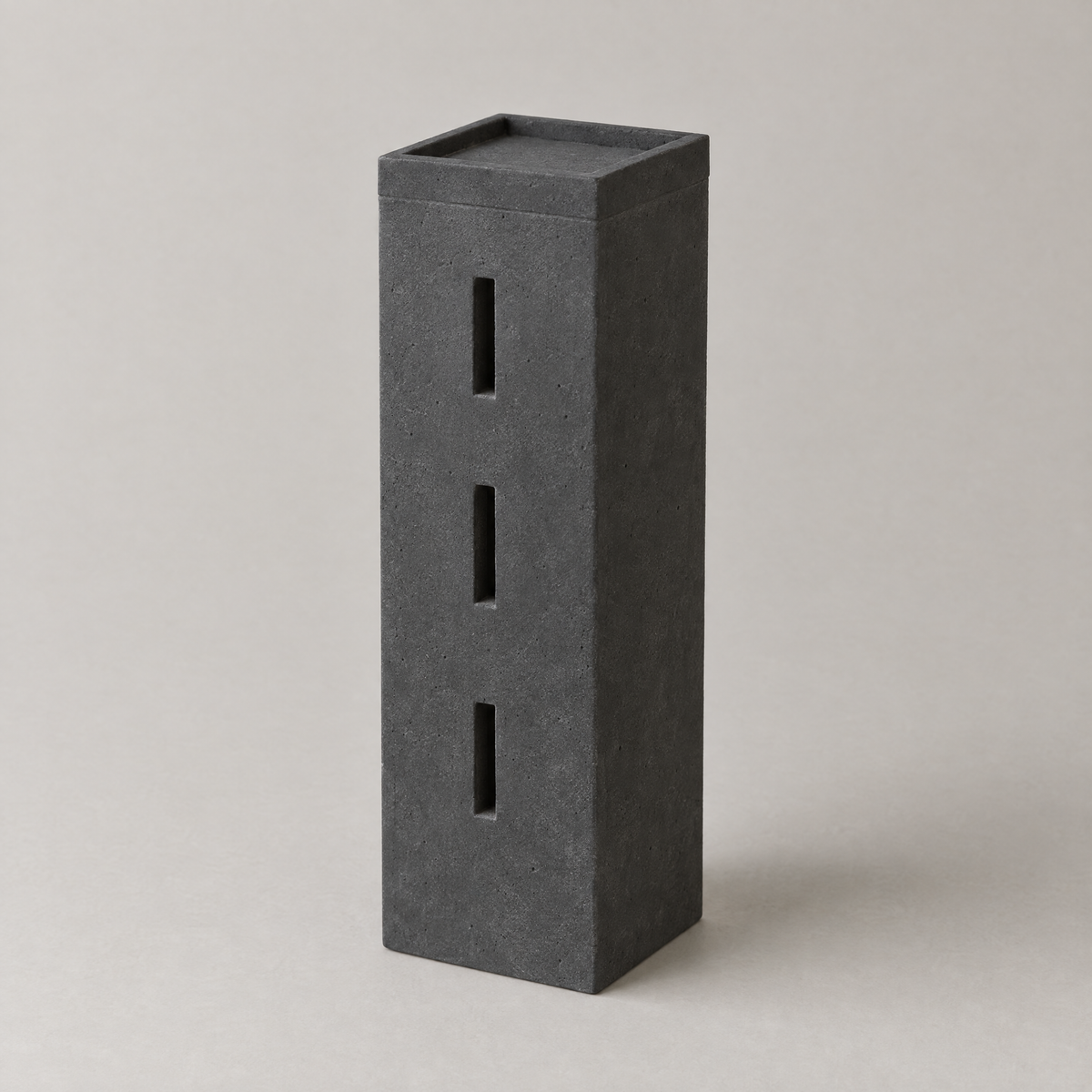 Watch Tower in charcoal, cast mineral composite, studio photograph